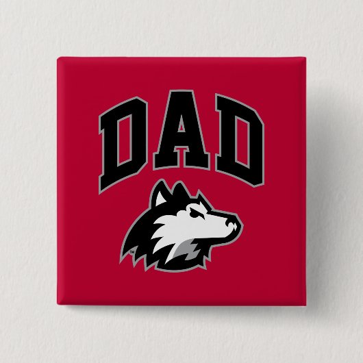 NIU Huskies Dad Vierkante Button 5,1 Cm (Voorkant)