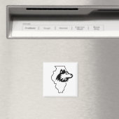 NIU Huskies State Love Magneet (Insitu (Vaatwasser))