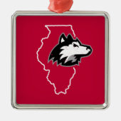 NIU Huskies State Love Metalen Ornament (Voorkant)