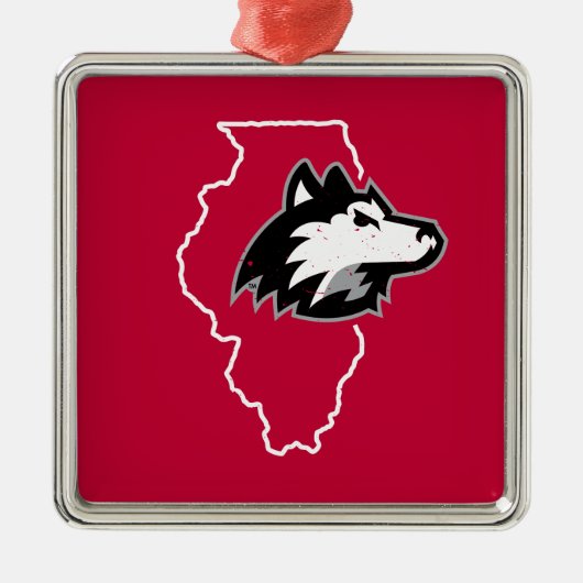 NIU Huskies State Love Metalen Ornament (Voorkant)
