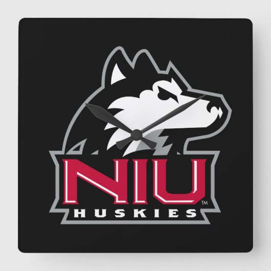 NIU Huskies Vierkante Klok (Voorkant)
