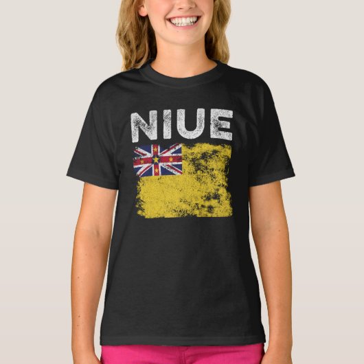 Niue Flag Distress — Niuean Flag T-shirt (Voorkant)