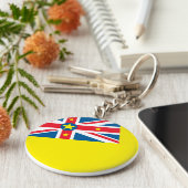 Niue Flag Sleutelhanger (Zijkant)