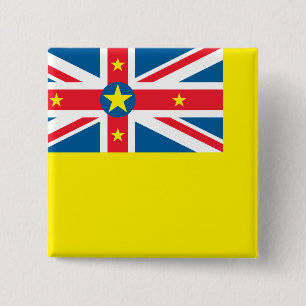 Niue Flag Vierkante Button 5,1 Cm