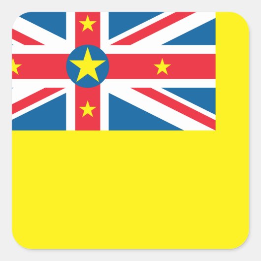 Niue Flag Vierkante Sticker (Voorkant)