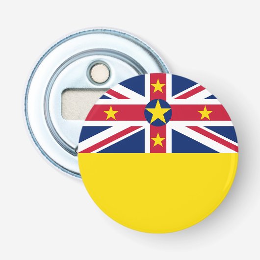 Niue-vlag Button Flesopener (Voorkant)