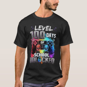 Niveau 100 dagen school ontgrendelde jongens 100e  t-shirt