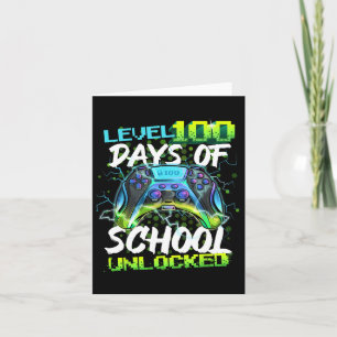 Niveau 100 dagen school ontsloten Gamer Boy Girl V Kaart
