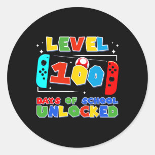 Niveau 100 dagen school ontsloten jongens Kinder m Ronde Sticker