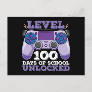 Niveau 100 dagen van de onvergrendelde gamer van s briefkaart