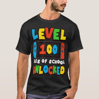 Niveau 100 dagen van school ontgrendelde videokade t-shirt