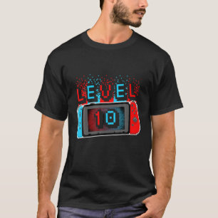Niveau 10 jaar oude 10e verjaardag Jongen Video Ga T-shirt
