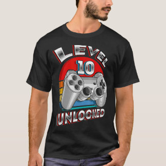 Niveau 10 Niet-vergrendelde videogame 10e verjaard T-shirt