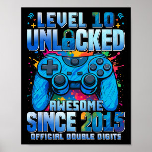 Niveau 10 ontgrendeld Geweldige sinds 2015 10e ver Poster