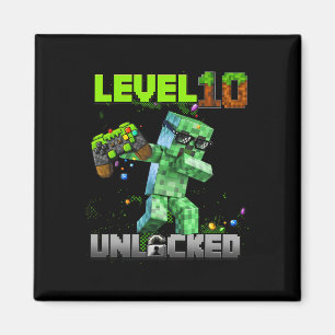 Niveau 10 ontgrendeld - Verjaardag Boy Pixel Gamer Magneet