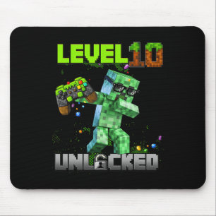 Niveau 10 ontgrendeld - Verjaardag Boy Pixel Gamer Muismat