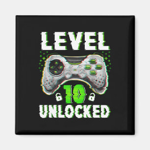 Niveau 10 ontgrendeld videogame 10 jaar oude jonge magneet