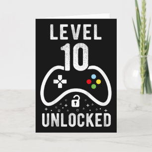 Niveau 10 Ontgrendeld Videogame 10e Verjaardag Gif Kaart