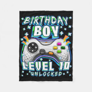 Niveau 10 ontgrendeld videospel 10e Birthday Gamer Fleece Deken