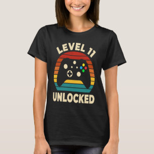 Niveau 11 niet-vergrendelde videoband 11 jaar oude t-shirt