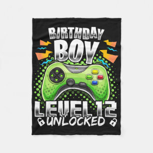Niveau 12 onvergrendelde videogame 12e Birthday Ga Fleece Deken