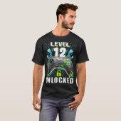 Niveau 12 onvergrendelde videogame 12e Birthday Ga T-shirt (Voorkant volledig)