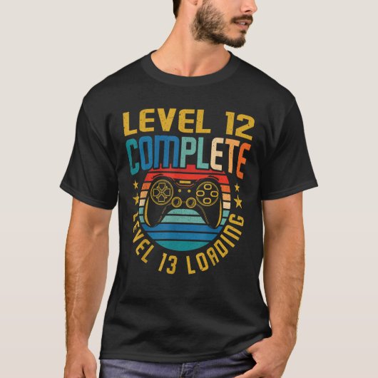 Niveau 12 Volledig niveau 13 Belading 12e verjaard T-shirt (Voorkant)