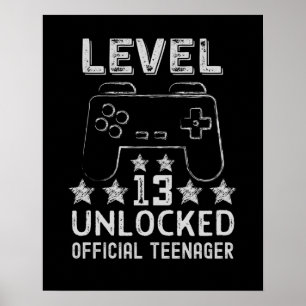 Niveau 13 niet-vergrendelde officiële tiener 13e v poster