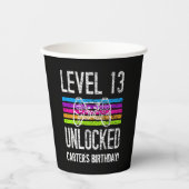 Niveau 13 Ontgrendeld 13e geboortedag, aangepast p Papieren Bekers (Voorkant)