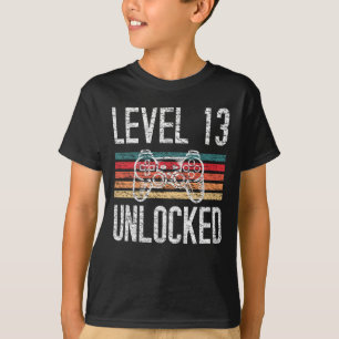 Niveau 13 ontgrendeld 13e verjaardag t-shirt