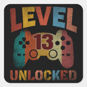 NIVEAU 13 ONTGRENDELD VIERKANTE STICKER