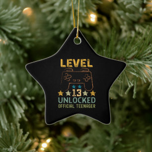 Niveau 13 ontgrendelde officiële tiener grappige keramisch ornament