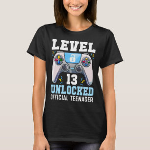 Niveau 13 Onvergrendeld videospel 13e Birthday Gam T-shirt