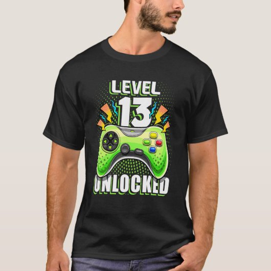 Niveau 13 Onvergrendeld videospel 13e verjaardag G T-shirt (Voorkant)