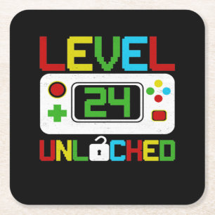 Niveau 14 Onvergrendelde videogame 10e Birthday-ca Vierkante Kartonnen Onderzetter