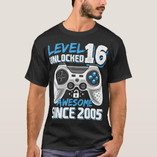 Niveau 16 Onvergrendelde Geweldige 2005 videogame T-shirt