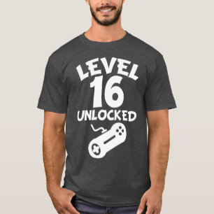 Niveau 16 Onvergrendelde videogames 16e verjaardag T-shirt