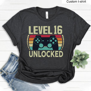 Niveau 16 Unlocked Gaming Sweet 16 Verjaardag T-shirt