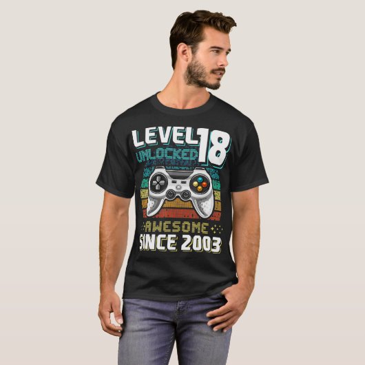Niveau 18 Geweldige 2003-videogame 18e straal niet T-shirt (Voorkant volledig)