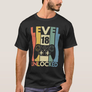 Niveau 18 ontgrendelde 18e videoband Birthday Boy T-shirt