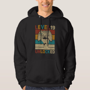 Niveau 19 jaar oude, niet-vergrendelde 19e gamer-T Hoodie