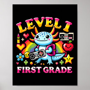 Niveau 1 Eerste Klas Gamer Axolotl Videospel Ck Na Poster