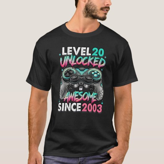 Niveau 20 niet-vergrendeld Geweldige sinds 2003 20 T-shirt (Voorkant)