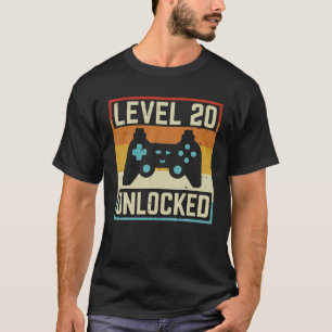 Niveau 20 Ontgrendelde Verjaardag Gamer 20e Verjaa T-shirt