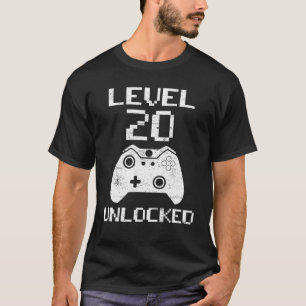 Niveau 20 onvergrendelde grappige videoband 20e ve t-shirt