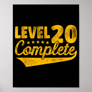 Niveau 20 Volledig 20e bruiloft Jubileum Poster