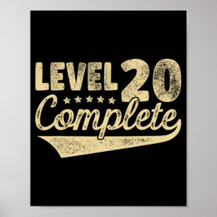 Niveau 20 Volledig 20e bruiloft Jubileum Poster