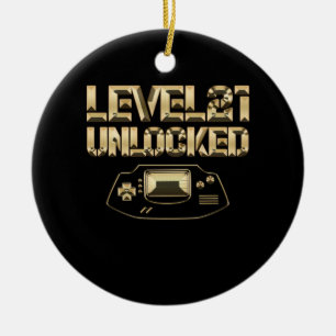 Niveau 21 Onvergrendelde  gamepad 21e verjaardag G Keramisch Ornament