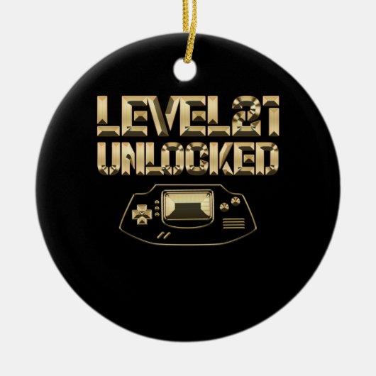 Niveau 21 Onvergrendelde gamepad 21e verjaardag G Keramisch Ornament (Voorkant)