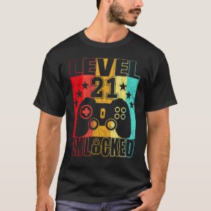 Niveau 21 Unlocked 21yr Bday Mannen 21th 21 jaar o T-shirt